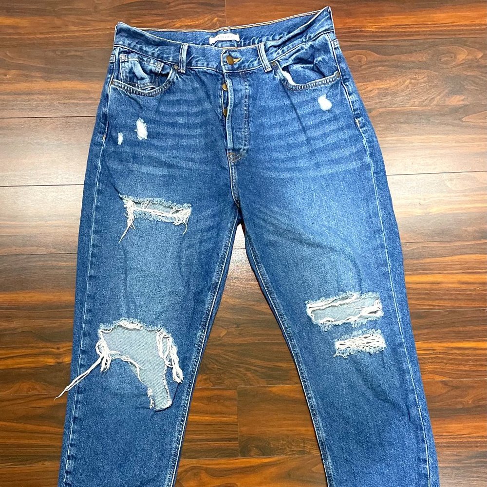 FOREVER 21: High Rise Distressed Boyfriend Jeans